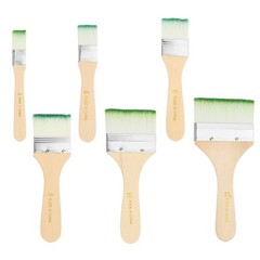 6 Pcs 5.4/5.7/5.9/6.2/6.5/7 in Paint Brush Set Nylon Bristle, Green/White