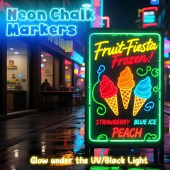 Toodler 8 UV Neon Chalk Markers 1 Count (Pack of 8), Neon, Glow in the Dark