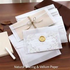 50 Sheets Natural Tracing Paper 8.5×11 Inch 60 GSM Transparent 9×12 Inch Thick