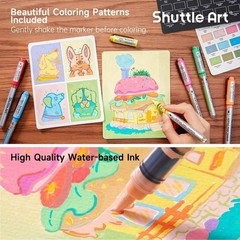 Automatic Ink Control Acrylic Paint Markers, 48 Colors Brush Tip Acrylic Pain…