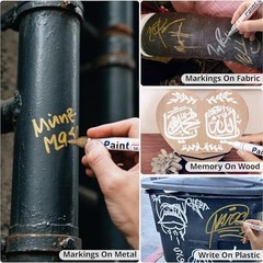 Paint Markers 4 Colors Oil Based Paint Pens – Gold, Silver, Black & White