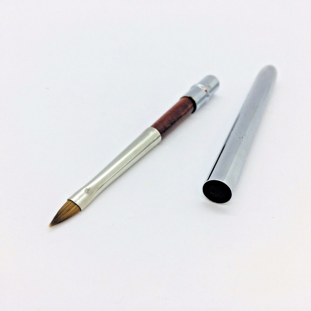 1Pc Triangular Tip Nail Makeup Art Brush #1 Metal Handle 100% Red Kolinsky Sable
