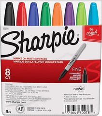 8-Count Fine Point Permanent Markers in Assorted Classic Colors – Waterproof