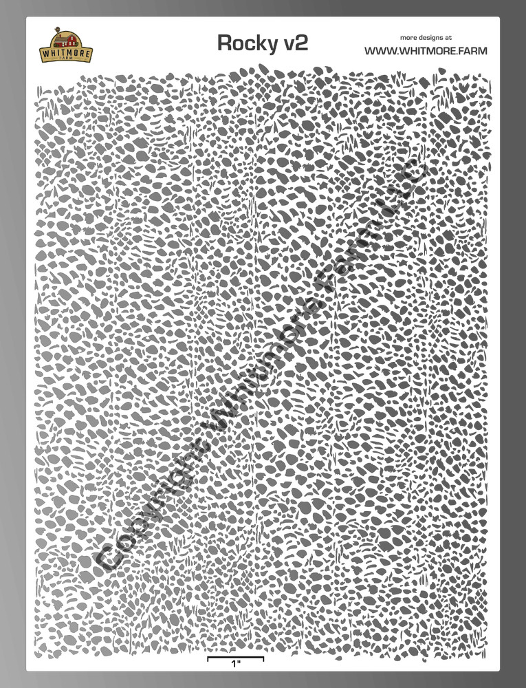 Rocky v2 Mesh Fishing Lure Airbrush Stencil – Large Format 10×8 – Mylar Reusable