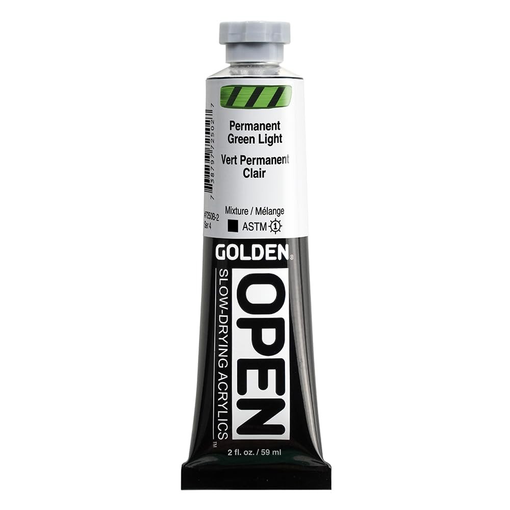 OPEN SlowDrying Acrylics Permanent Green Light 2 fl oz Professional Paint