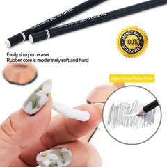 6pc Eraser Pencils and 2pc Sharpener, Fine Detail Eraser for Sketching, Charc…