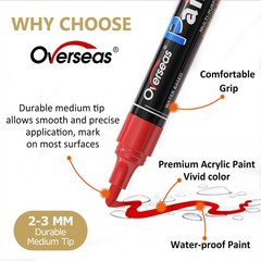 8 Pack Acrylic Paint Markers – Medium Tip, Quick Dry, Waterproof, Non-Toxic for