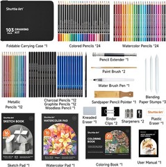 Shuttle Art 103 PCS Drawing Kit, 1 Count (Pack of 103), Multicolor