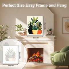 Tropical Potted Plants 4 Pack Framed Canvas Paint by Numbers Art Kit for Adul…