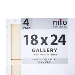 Stretched Artist Canvas | 18×24 inches | 4 Pack | 1.5” inch Thick Gallery Pro…