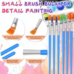 Halobios 100 Pcs Paint Brushes Set for Acrylic Painting, 50 100-MIX, Blue