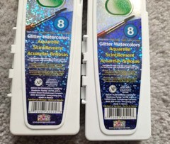 New Old Stock Aquarelle Glitter Watercolors 8ct Washable PRANG 80515. 8.5″ long