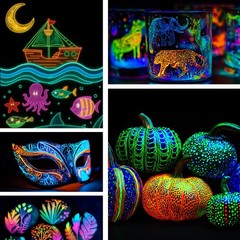 Roizefar Glow in the Dark Paint, 30 Colors Neon 30 x 20 ml, 30 colours