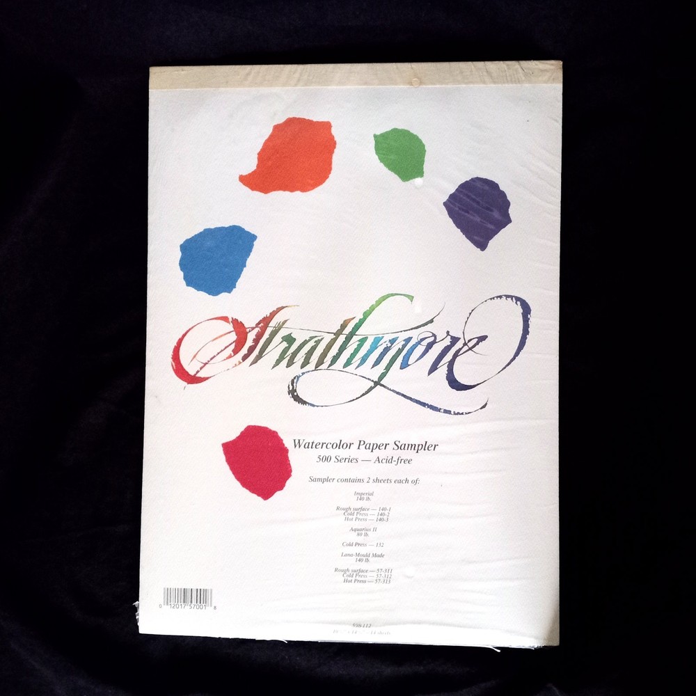 Strathmore 500 series Watercolor Paper Sampler,10.5″ X 14.5″, 14 SHEETS, vintage