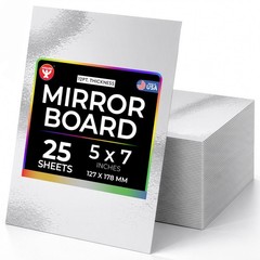 25 Sheets Metallic Silver Mirror Board 5×7 Inch Cardstock for Card Making