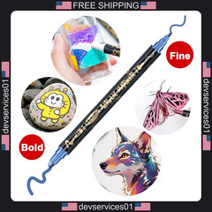 12-Color Metallic Acrylic Paint Pen Set Dual Tip for Art and Craft