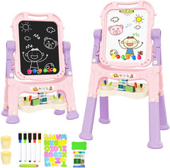 Caballete arte infantil ajustable doble cara con accesorios regalo ideal ninos