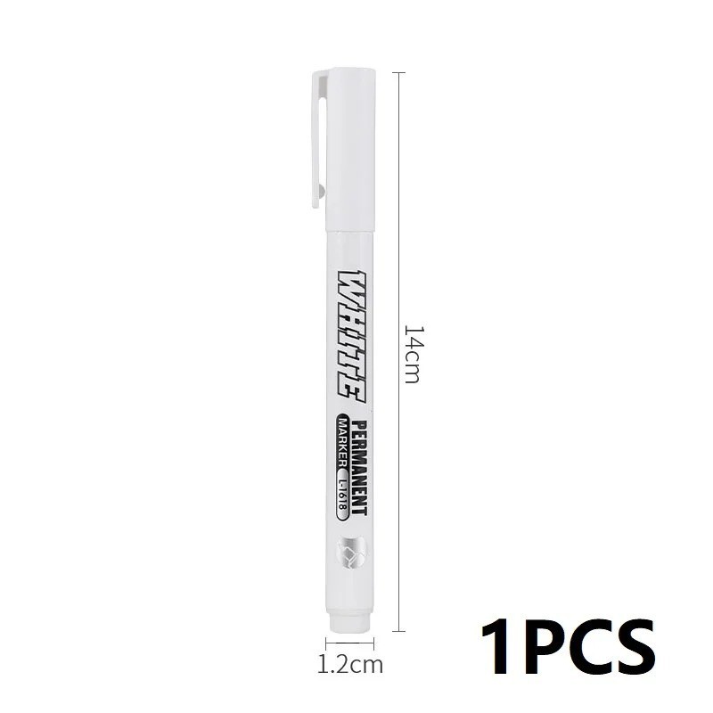 1/2/3pcs White Permanent Marker Pens For Metal, Art, Wood, Plastic, Drawing