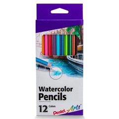 Pentel Arts Watercolor Pencil Set, 12 Color Set (CB9-12) Office Product