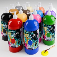 33.8oz Acrylic Paints 14 Colors with Pump – Perfect for Artists & Beginners