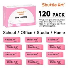 Pink Erasers, Shuttle Art 120 Pack Erasers Bulk for School, 120, Pink120