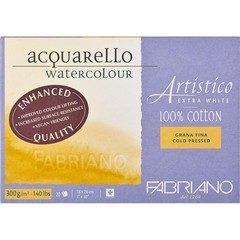 Fabriano Artistico Extra White Watercolor Block 140lb/300 GSM Cold 7×10 Inch