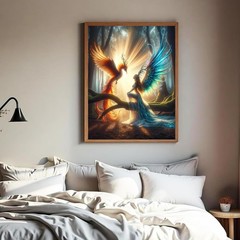 Diamond Painting Kit, 5D Fantasy Forest Phoenix and Goddess Art,DIY Ful