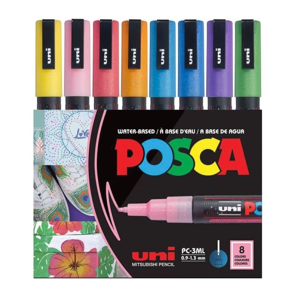 Glitter Acrylic Paint Marker Set Assorted Colors for Art Crafts Rock Painting