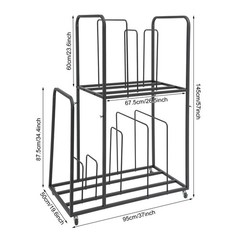2 Tier Art Canvas Storage Rack with 4 Wheels Display Stand for Painting Board