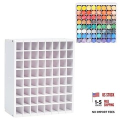 64 Grids Craft Paint Storage Organizer, Wall-mountable 1pc white paint rack
