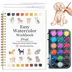 Easy Watercolor Workbook for Dogs – 18 Water Colors, – 18 Colors