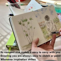 Square Watercolor Sketchbook 140 LB 100% Cotton Cold Press 24 Sheets 6×6 Inch