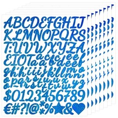 840 Pcs 1 Inch Letter Sticker – Glitter Self Adhesive Alphabet Number – Blue