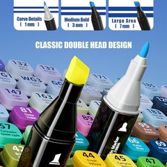 NEW Alcohol Markers 168 Colors Art Drawing Set Dual Tip Permanent Sketch w/ Case