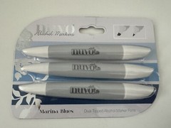 NUVO – Marina Blues – Dual Tipped Alcohol Markers – 3 Pack