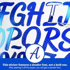 840 Pcs 1 Inch Letter Sticker – Glitter Self Adhesive Alphabet Number – Blue