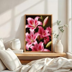 Paint by Numbers for Adults Beginner, Lily Flower Adult Paint by Number Kits on