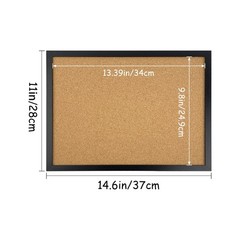 Black Cork Board Bulletin Board, 14.6″X 11″ 14.6″ x 11″,