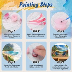 Paint by Numbers Kit for Adults Landscape, Summer Beach DIY Number Painting f…