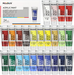 Heavy Body Acrylic Paint – Basic Satin Finish 24 X 60Ml (2 Oz) Color Paint Set f