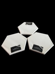 Masters Touch hexagon Stretched Canvas White 6″x6″ set of 3