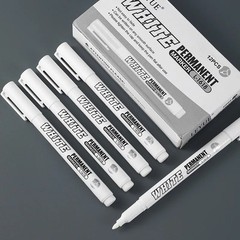 3 pcs White Waterproof Permanent Paint Marker Pens for Metal Wood Fabric