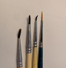 Lot of 4 Vintage Robert Simmons Artist Paint Brushes USA Various Sizes & Shapes