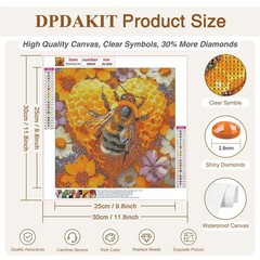 Diamond Art Kits for Adults, Bee Diamond Painting Kits for Beginner, 5D DIY Roun
