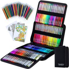 160 Pack Glitter Pen with Case for Adults Coloring Books Colored Gel Markers
