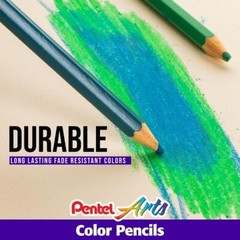 Pentel Arts Colored Pencils, Assorted Colors, Set of 24