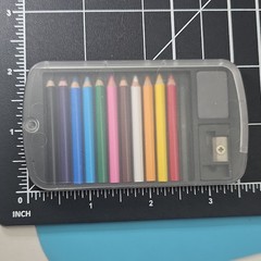 Vintage Mini Colored Pencil Travel Art Set w/ Sharpener Eraser Plastic Case READ