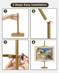 Victawks Adjustable Tabletop Easel Stand, Picture Easels for Display Up gold
