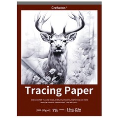 9×12 Inch Tracing Paper Pad Translucent 75 Sheets 38lb/60gsm Vellum Art