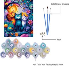 16×20 Inch Cat-Themed DIY Painting Kit – Acrylic Paint for Adults and Beginners
